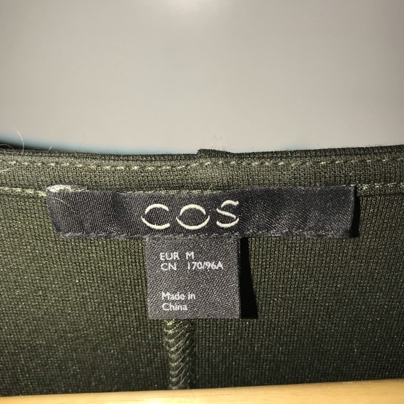 COS Moss Green Wool and Jersey Contrast Trapeze Tunic Dress - Size Medium - Picture 10 of 11